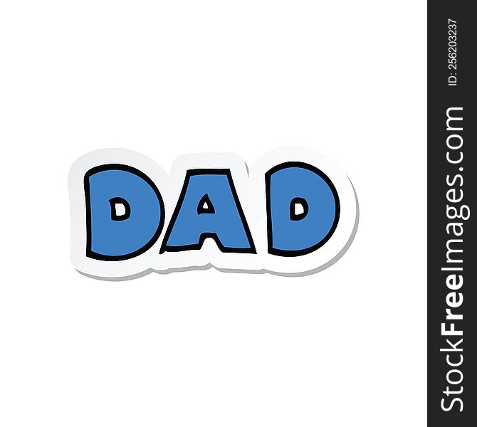 sticker of a  cartoon word dad