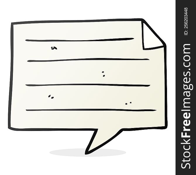 Cartoon Notes Speech Bubble