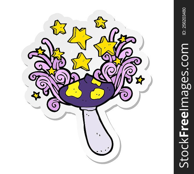 sticker of a cartoon toadstool