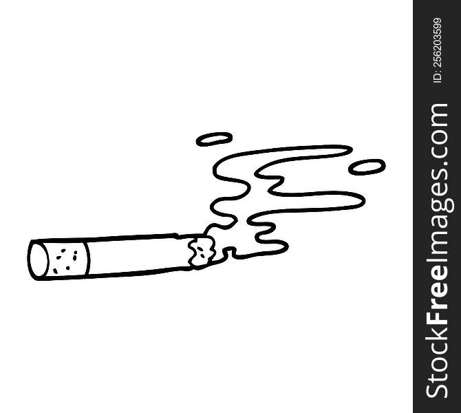 line drawing cartoon cigarette