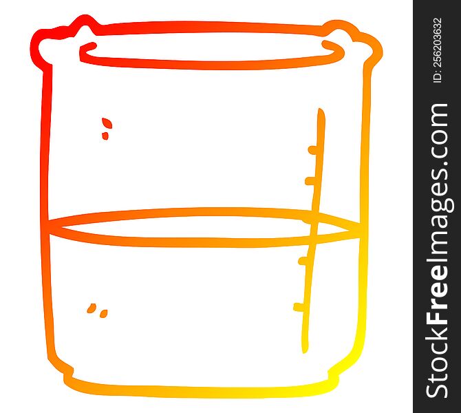 warm gradient line drawing of a cartoon beaker of blood