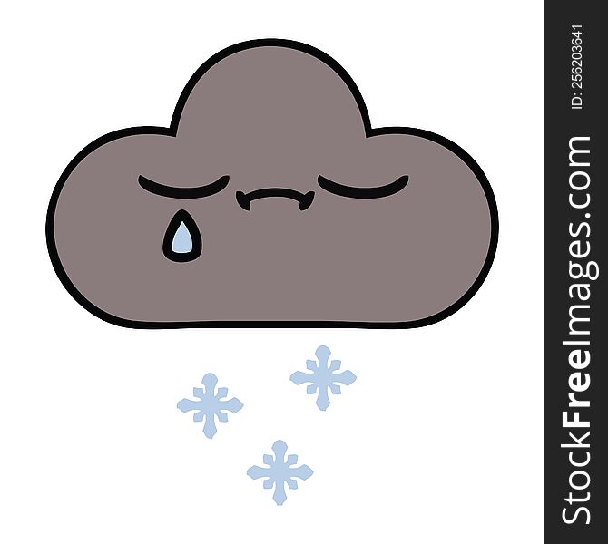 Cute Cartoon Storm Snow Cloud