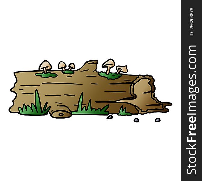 Gradient Cartoon Doodle Of A Tree Log