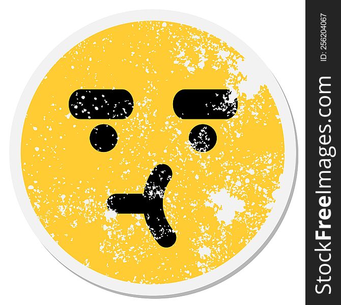 Suspicious Face Circular Sticker