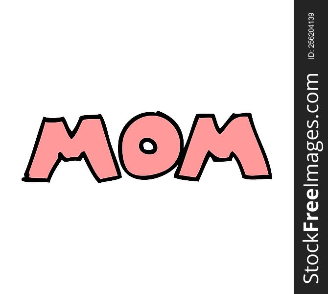 cartoon word mom