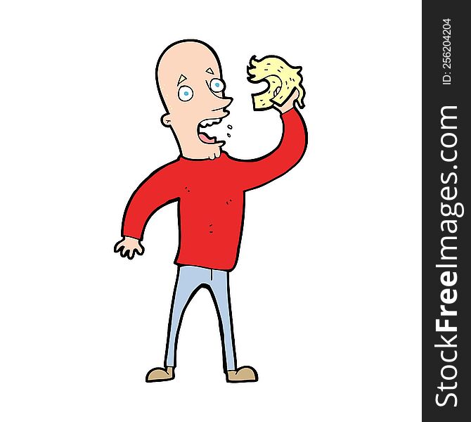 cartoon bald man with wig