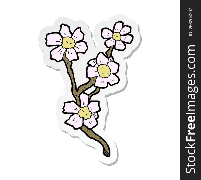 Sticker Of A Cartoon Flowers