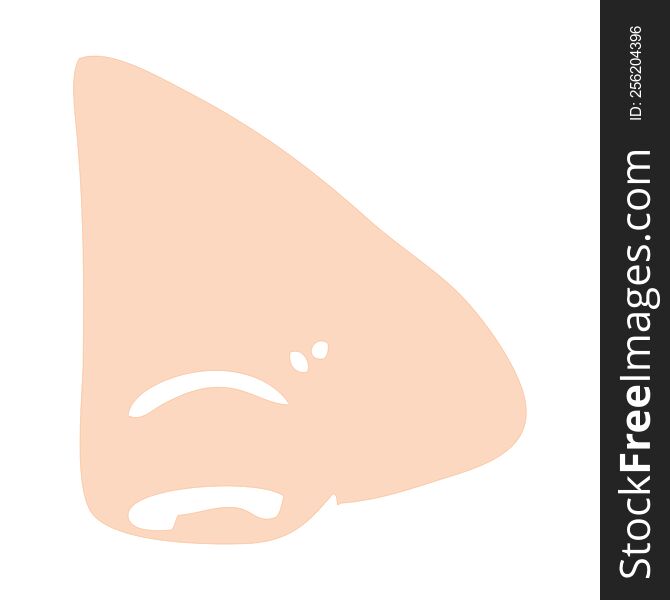 flat color illustration cartoon nose