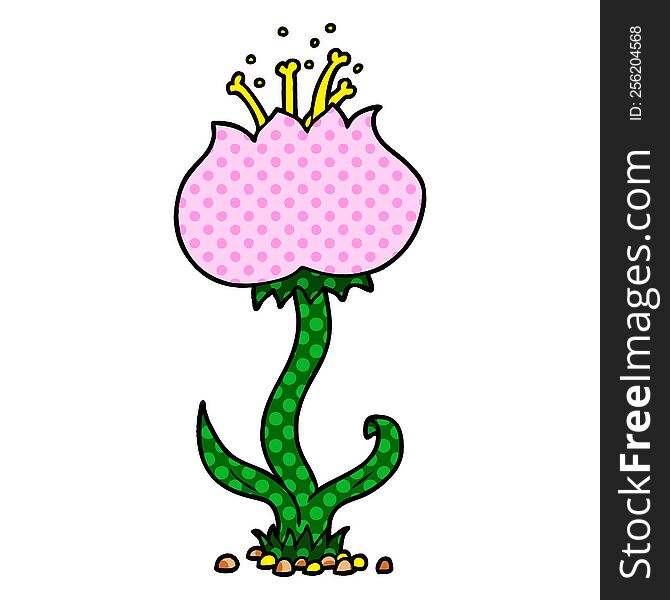cartoon exotic flower. cartoon exotic flower