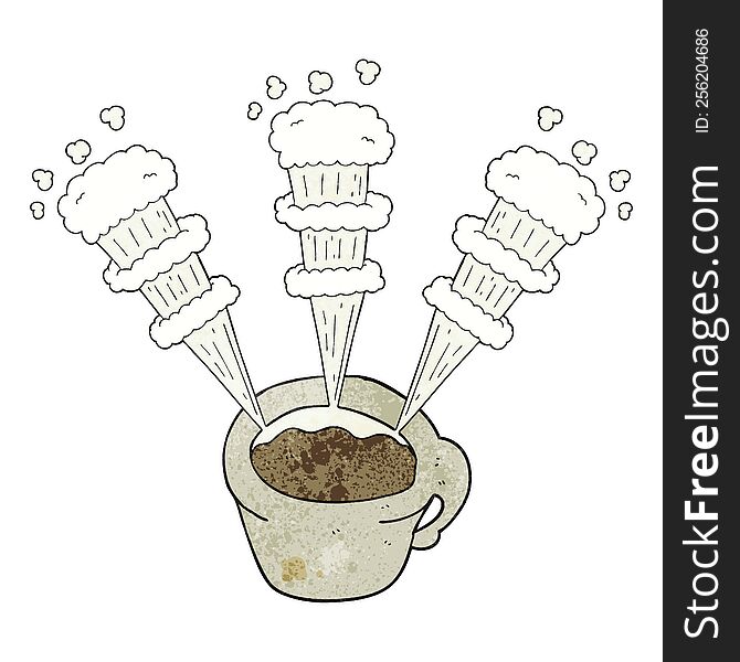 Textured Cartoon Hot Coffee Mug