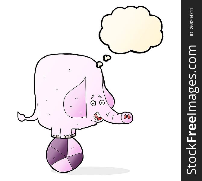 cartoon circus elephant with thought bubble