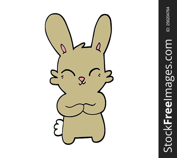 Cute Hand Drawn Doodle Style Cartoon Rabbit