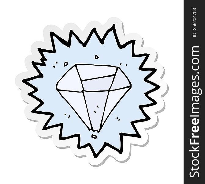 sticker of a cartoon diamond
