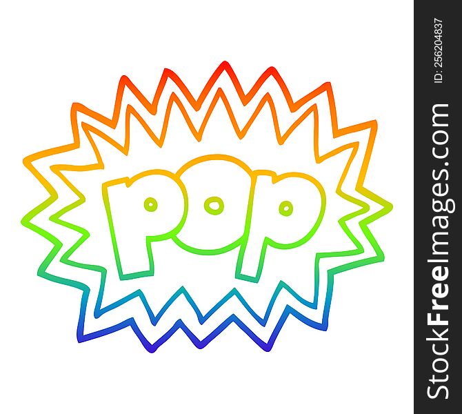Rainbow Gradient Line Drawing Cartoon Pop Symbol