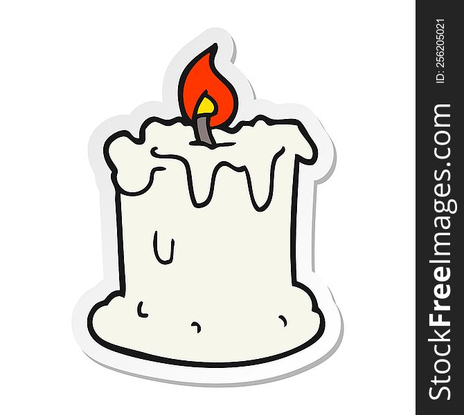 sticker of a cartoon dribbling candle