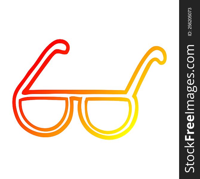 warm gradient line drawing of a cartoon glasses