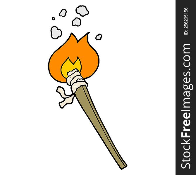 cartoon burning torch. cartoon burning torch