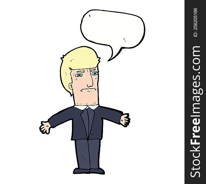 cartoon annoyed boss with speech bubble