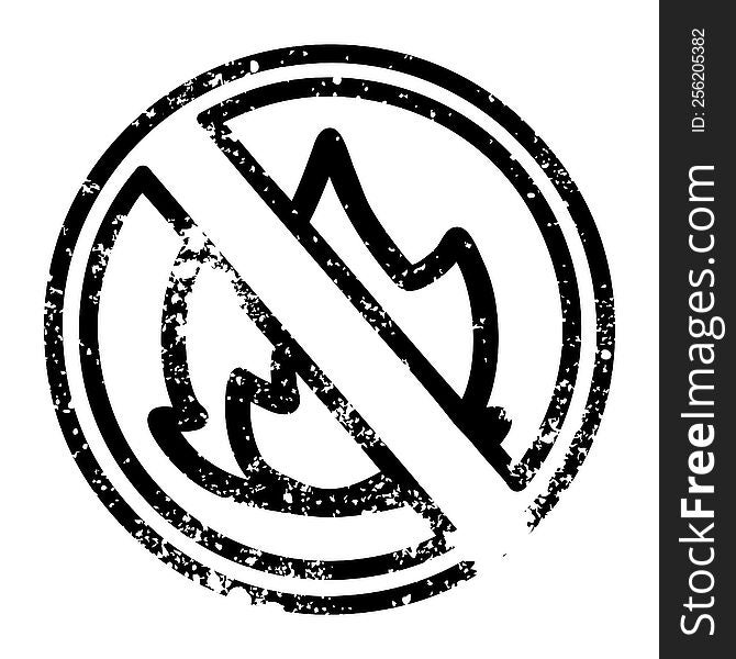 No Flames Distressed Icon