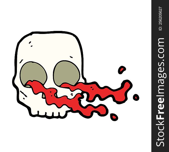 cartoon gross skull