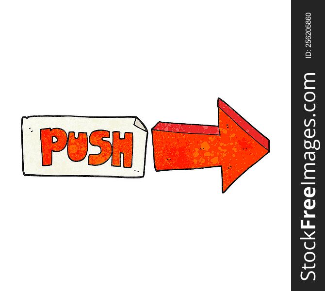 Textured Cartoon Push Door Sign