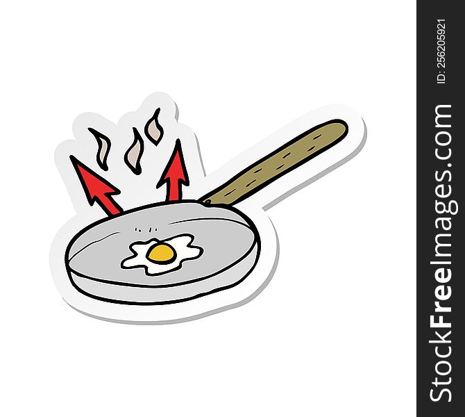 Sticker Of A Cartoon Frying Pan