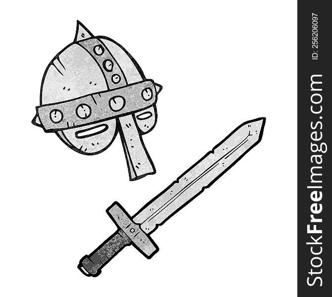 freehand drawn texture cartoon medieval helmet