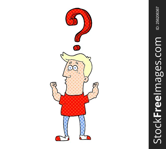 Cartoon Man With Question