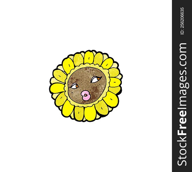 cartoon pretty sunflower face