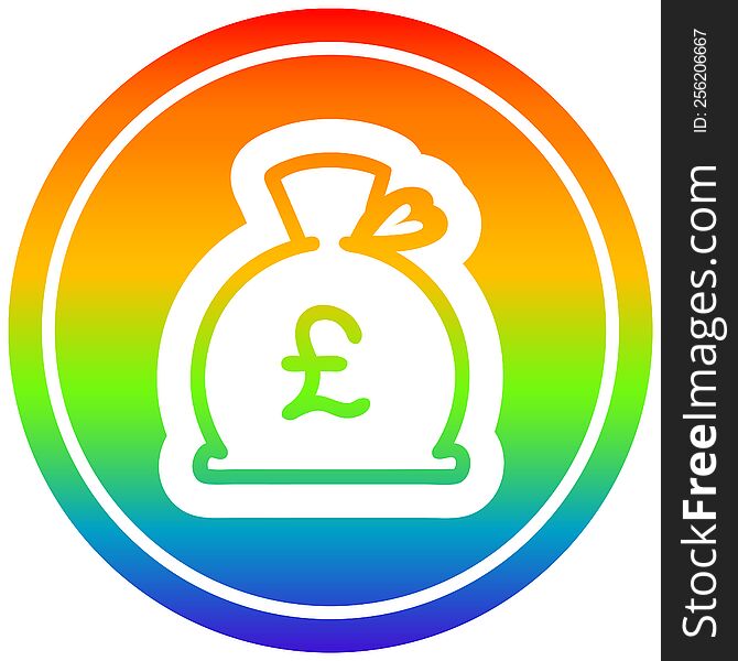 Money Sack Circular In Rainbow Spectrum