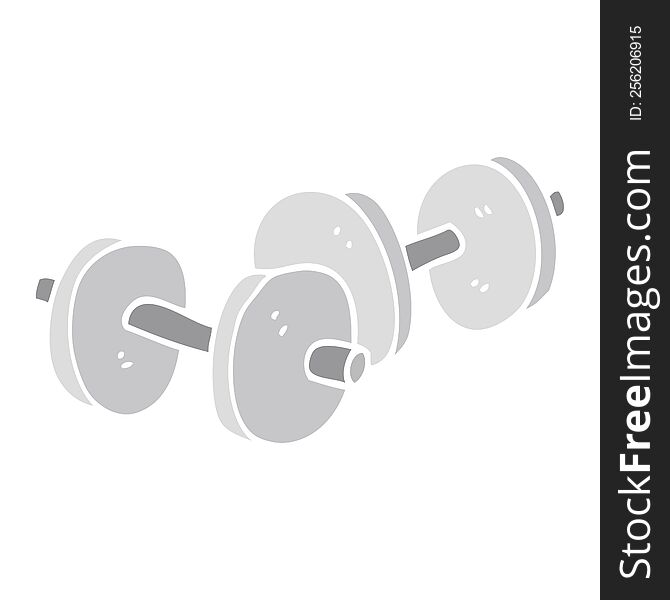 Flat Color Illustration Cartoon Pair Of Dumbbells