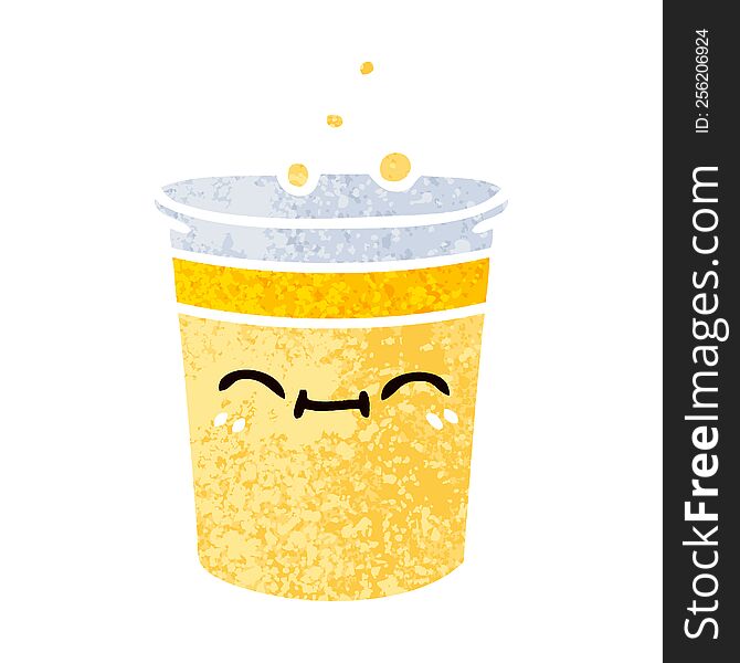 Quirky Retro Illustration Style Cartoon Cup Of Lemonade