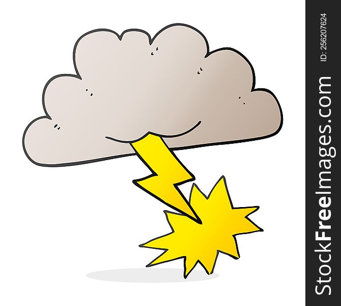 freehand drawn cartoon storm cloud