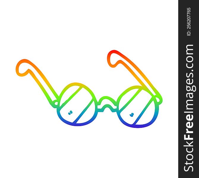 rainbow gradient line drawing of a cartoon glass spectacles