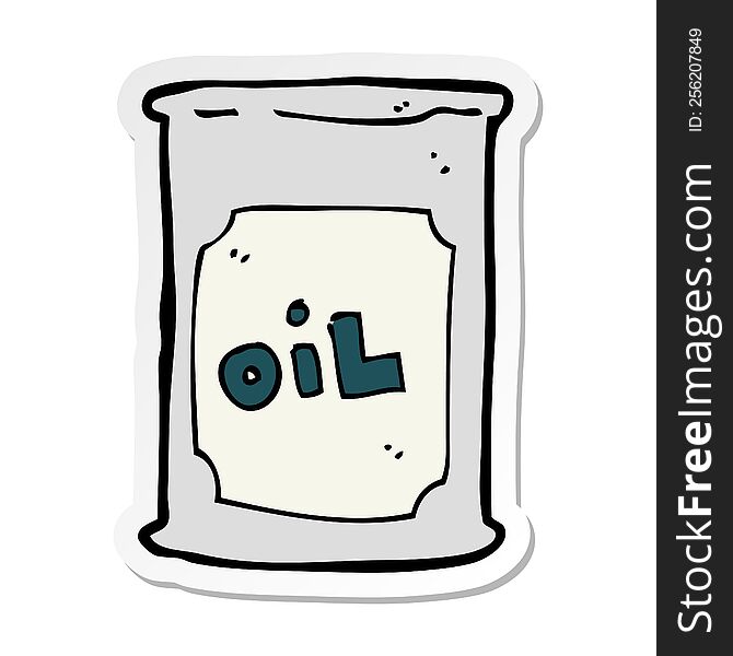sticker of a cartoon oil barrel