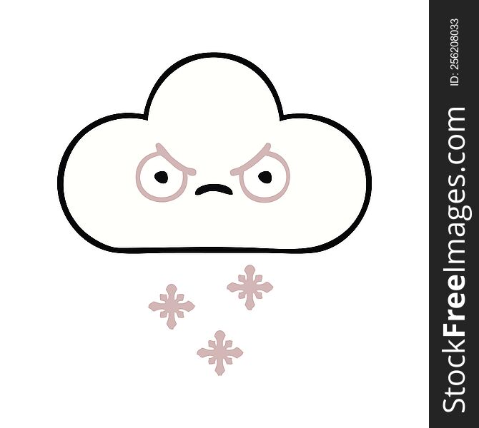 cute cartoon of a snow cloud. cute cartoon of a snow cloud