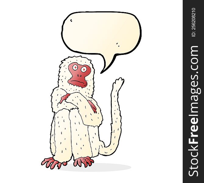 cartoon monkey with speech bubble