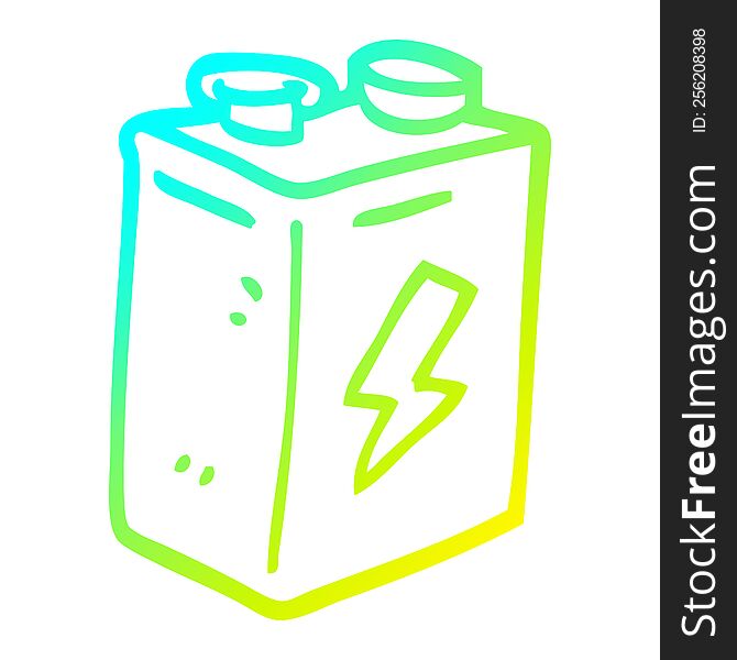 Cold Gradient Line Drawing Cartoon Battery