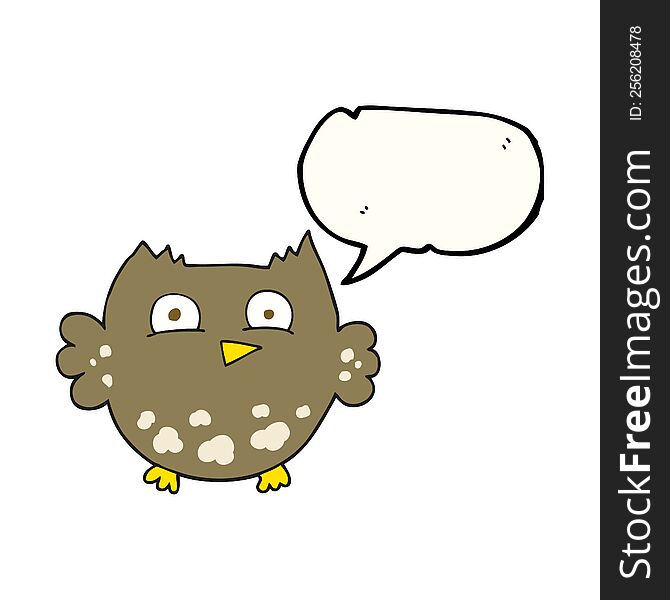 Speech Bubble Cartoon Little Owl