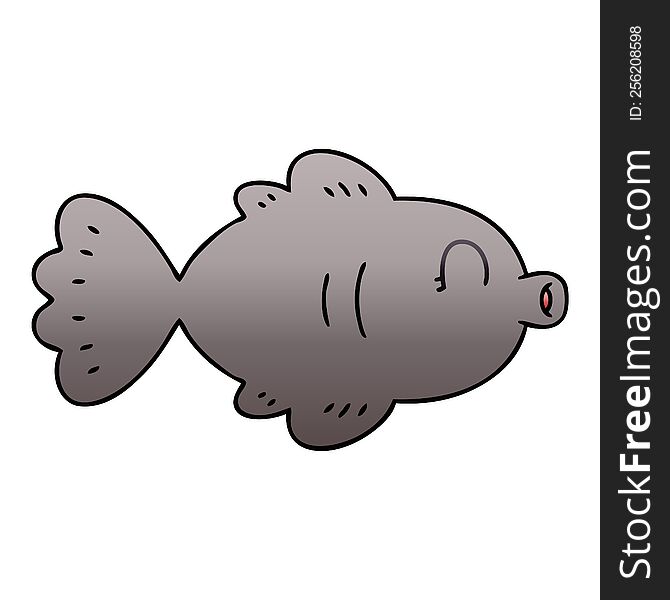 gradient shaded quirky cartoon fish. gradient shaded quirky cartoon fish