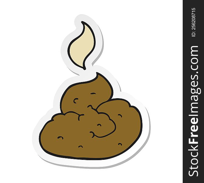 sticker of a cartoon gross poop