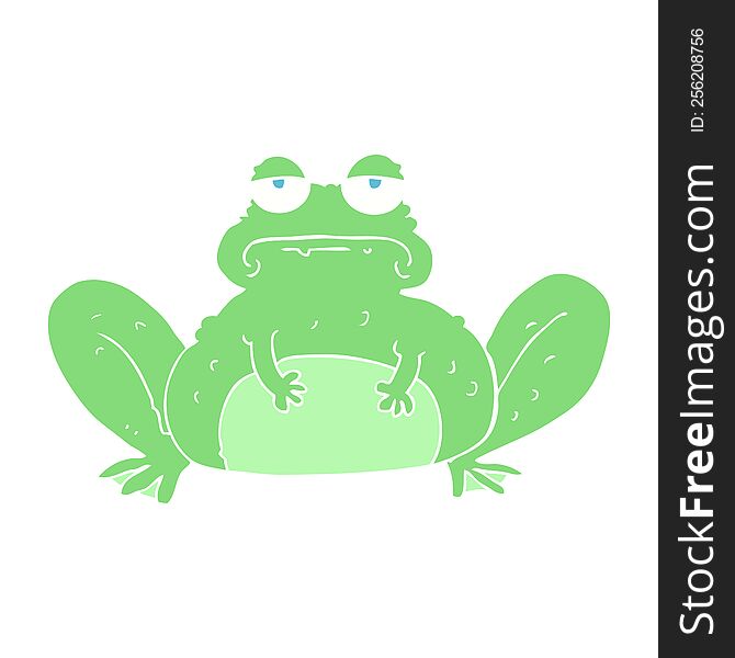 Flat Color Illustration Of A Cartoon Frog