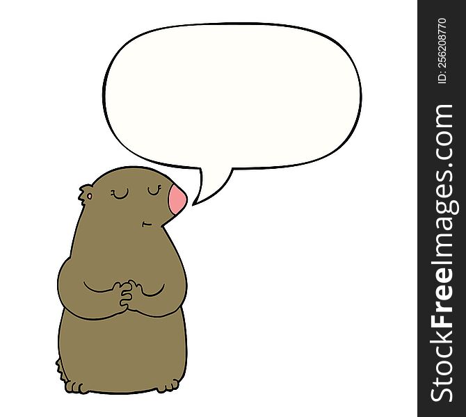 Cute Cartoon Bear And Speech Bubble