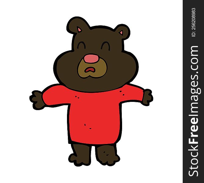 cartoon unhappy black bear