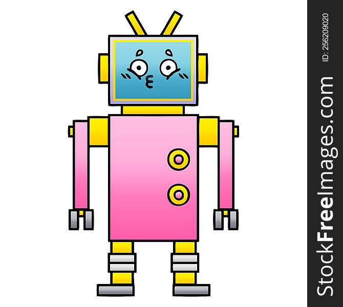 Gradient Shaded Cartoon Robot