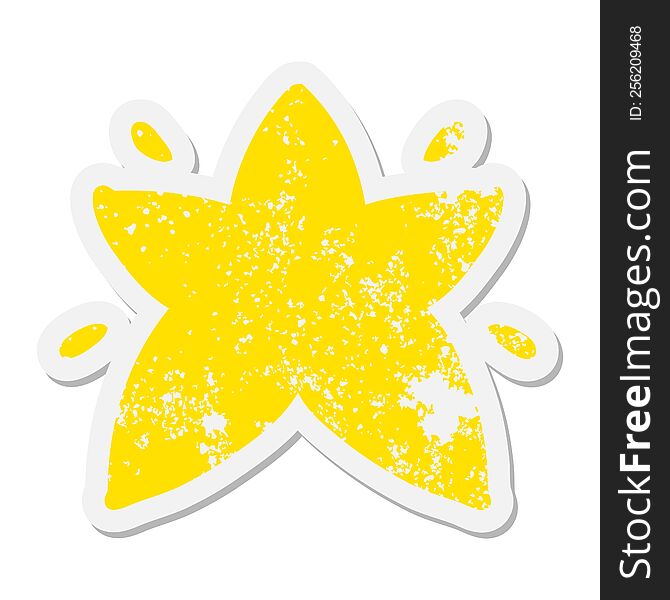 shining star shape grunge sticker