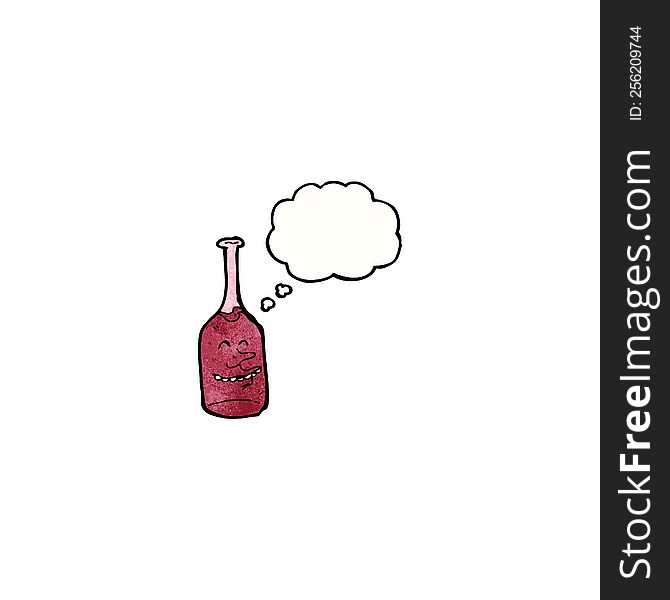 red wine bottle with speech bubble