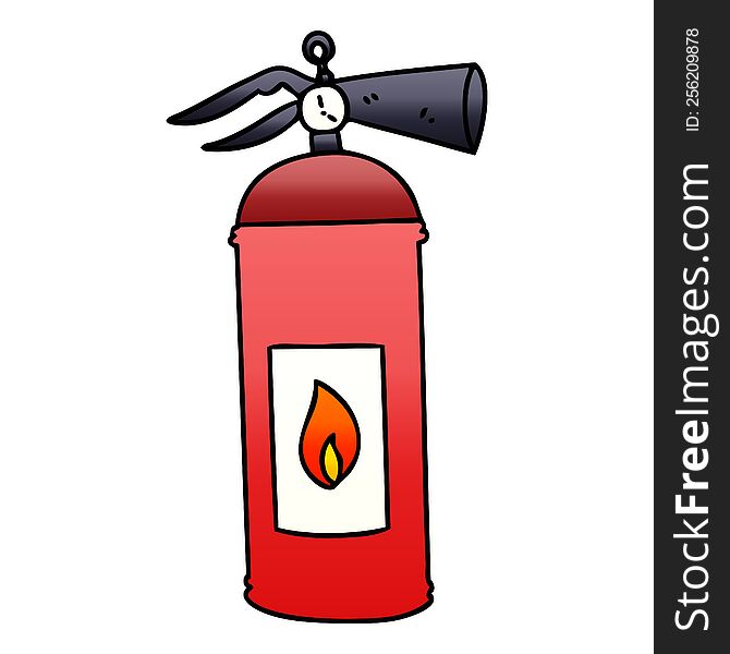 gradient shaded quirky cartoon fire extinguisher. gradient shaded quirky cartoon fire extinguisher