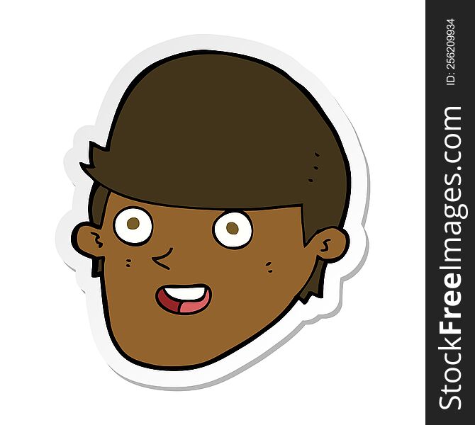 Sticker Of A Cartoon Man With Big Chin