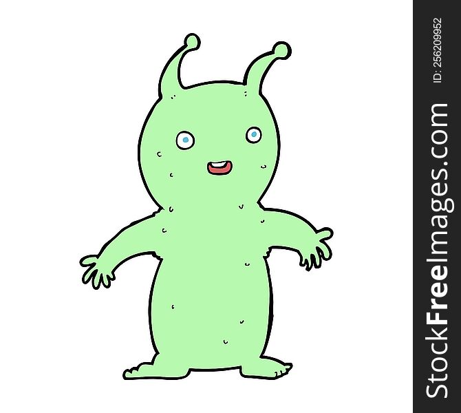 Cartoon Happy Little Alien